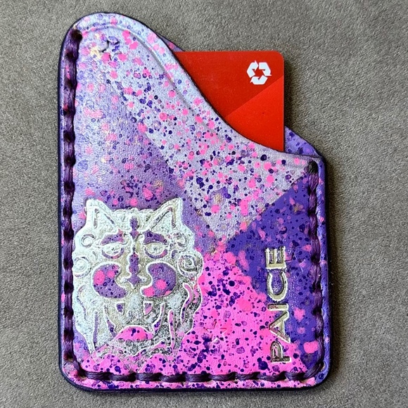 geometric purple card wallet